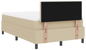 Cama Box Spring com Colchão &amp; Luz LED Verde Cinza 120x200 cm Tecido de