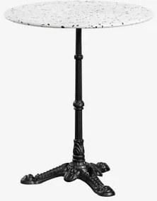 Mesa De Bar Redonda Ø60 Cm Em Terraço Azteca Terrazzo Marfim E Preto - Preto - Sklum