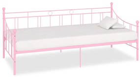 284671 vidaXL Estrutura sofá-cama 90x200 cm metal rosa