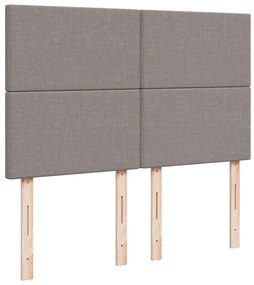 Cama com molas/colchão 140x190 cm tecido castanho-acinzentado