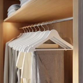 Conjunto de 20 cabides de madeira 42,9 x 21 cm branco