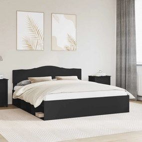 vidaXL Estrutura da Cama Preto 200 x 200 cm Madeira de Pinheiro Sólida