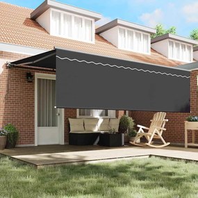 Toldo Retrátil Manual Antracite Cinzento 450 × 300 cm