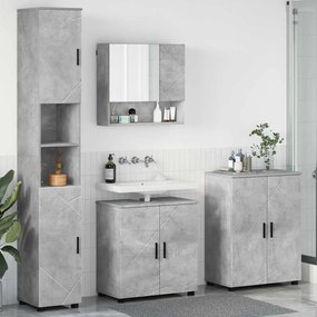 vidaXL Conjunto de Móveis para Banheiro com porta 4 pcs Cinzento