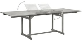Mesa de jantar p/ jardim (160-240)x100x75 cm acácia maciça