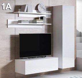 Conjunto de Móveis de Sala Guidões – 1,6 m – Modular em Branco com Móv