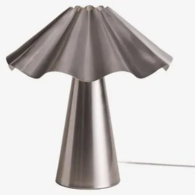 Lâmpada De Mesa ↑40 Cm Em Ferro Veyora Cinza Cromado - Sklum