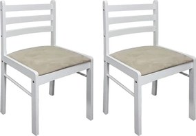 Conjunto de 2 Cadeiras Kitchen - Branco - Design Contemporâneo