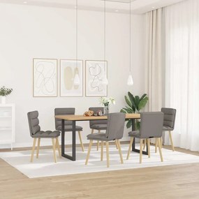 vidaXL Cadeiras de jantar 6 pcs tecido cinzento-acastanhado