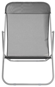 Cadeiras praia dobráveis 2pcs textilene/aço revestido pó cinza