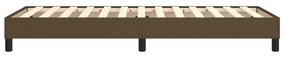 Estrutura de cama sem colchão 100x200 cm tecido castanho-escuro