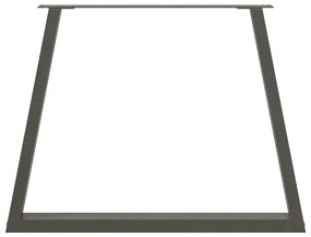 Pés para mesa de jantar em V, 3 peças, antracite, 90x (72-73,3) cm, aç