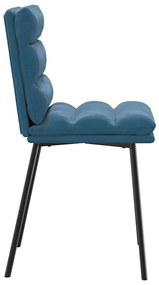 Cadeiras de jantar 4 pcs veludo azul