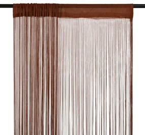 Cortinas de fios 2 pcs 140x250 cm castanho