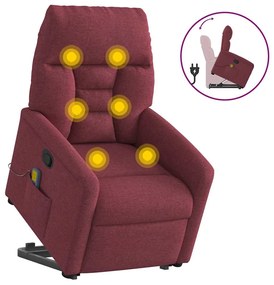 Poltrona de massagens reclin. elevatória tecido vermelho tinto
