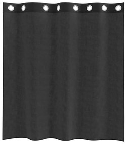 Cortinas de voile com ilhós 2 pcs preto 140x140 cm
