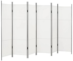 vidaXL Divisória de quarto com 6 painéis 300x180 cm branco