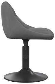 Cadeiras de jantar giratórias 6 pcs veludo cinzento-escuro