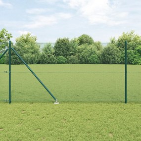 vidaXL Cerca de Malha Soldada com 13 Postes de Espinho Verde 1,4x25 m Aço
