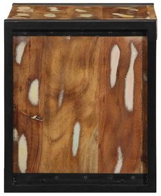 Mesa de cabeceira multicor 40x35x40cm madeira maciça recuperada