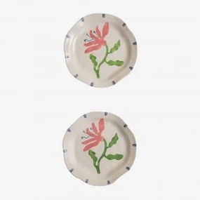Pack De 2 Pratos Rasos Em Grés Marneda Multicor Classic - Sklum