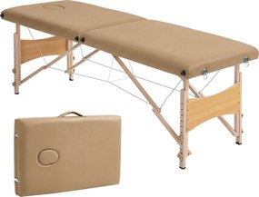 HOMCOM Marquesa de Massagem Dobrável com Estrutura em Madeira Altura Ajustável e Bolsa de Transporte 186x60x61-87 cm Castanho | Aosom Portugal