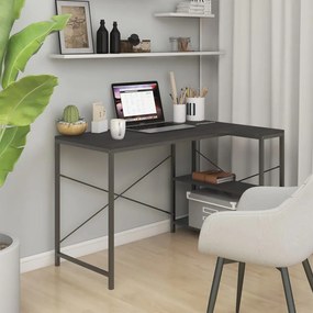 vidaXL Secretária de computador 110x72x70 cm derivados madeira preto