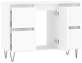 Armário de casa de banho 80x33x60 cm derivados madeira branco