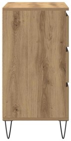 Sideboard vidaXL com Gavetas Carvalho Artesanal 60x35x70 cm Madeira de