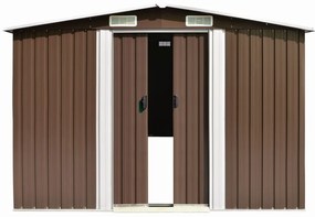 Abrigo de jardim 257x990x181 cm aço galvanizado castanho
