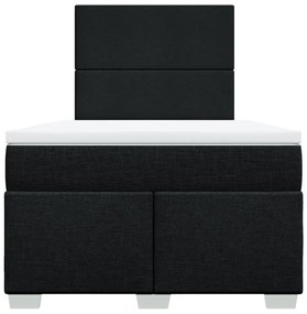 Cama boxspring com colchão 120x190 cm tecido preto