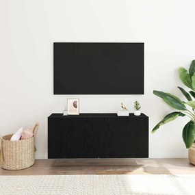 Gabinete de TV vidaXL Preto Carvalho 100x30x41 cm Madeira de Engenhari