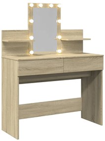 Toucador com LEDs 100x40x130 cm carvalho sonoma