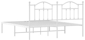 Estrutura de cama com cabeceira 180x200 cm metal branco