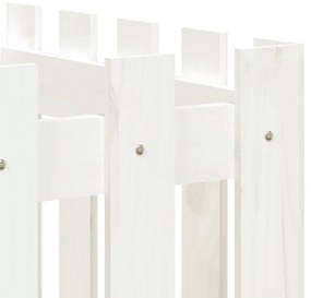 Canteiro elevado design cerca 200x50x50 cm pinho maciço branco
