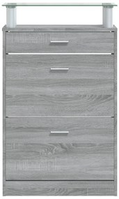 Sapateira 63x24x104 cm derivados de madeira sonoma cinza