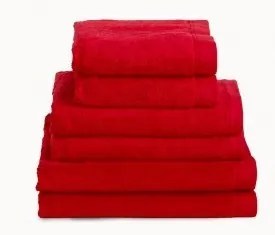 Toalhas banho 100% algodão penteado 580 gr. cor vermelho: 1 Toalha mão 30x30 cm