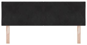 Cabeceira com design de losangos em preto, 144 cm, veludo