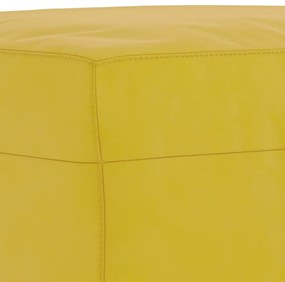 3 pcs conjunto de sofás com almofadões veludo amarelo