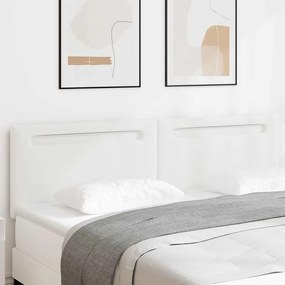 vidaXL Cabeceira LED Branco 180 cm Couro Sintético
