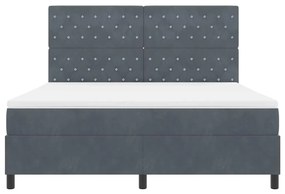 Cama Box com Colchão e LED vidaXL Cinza Escuro 180x200 cm Veludo