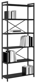 Estante Carvalho preto 80 x 30 x 188 cm Madeira e Aço