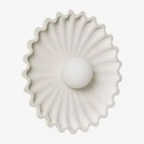 Aplique De Parede Ø30 Cm Em Betão Com Bola De Cristal Sery Crema - Sklum