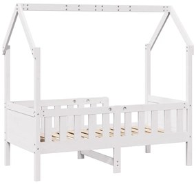 Cama infantil formato casa 80x160 cm pinho maciço branco