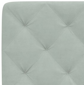 Cama com colchão 140x190 cm veludo cinzento-claro