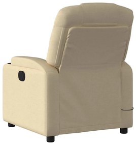 Poltrona de massagens reclinável elétrica tecido creme
