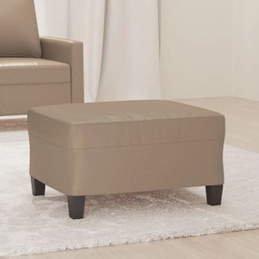vidaXL Apoio de pés 70x55x41 cm couro artificial cappuccino