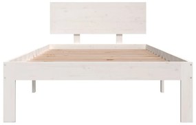 Estrutura de cama solteiro 90x190 cm madeira maciça branco