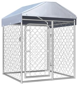 vidaXL Canil de exterior com telhado 100x100x125 cm