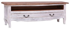 vidaXL Móvel de TV 120x30x40 cm madeira de mogno maciça branco